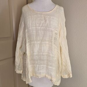 Yuvita European Linen Yellow Oversized Organic Top L natural fibers